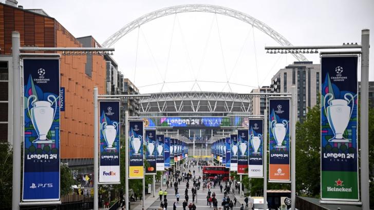 A view of the Wembley arch ahead of the 2024 Champions League final